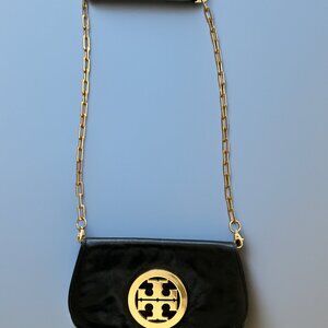 Tory Burch "Reva Convertible”  Crossbody Leather Clutch with Chain